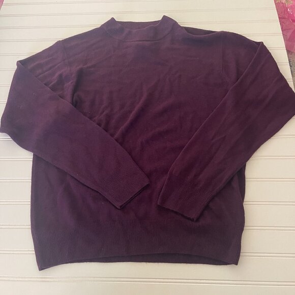 Sag Harbor Turtleneck Sweater Plum 100% Acrylic Size Large Long Sleeve - Picture 8 of 11
